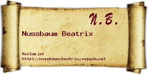 Nussbaum Beatrix névjegykártya