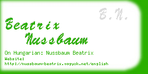 beatrix nussbaum business card